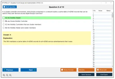 HP HPE6-A71 Aruba Certified Mobility Professional Exam Practice test exam simulator test engine exam Prep practice test questions answers Image 8