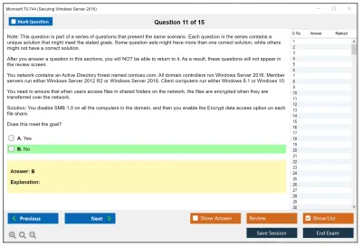 Microsoft 70-744 Securing Windows Server 2016 Practice test exam simulator test engine exam Prep practice test questions answers Image 11