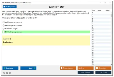 PMI PMI-RMP PMI Risk Management Professional (PMI-RMP) Exam Practice test exam simulator test engine exam Prep practice test questions answers Image 11