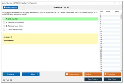 Logical Operations CFR-210 Logical Operations CyberSec First Responder Practice test exam simulator test engine exam Prep practice test questions answers Image 7