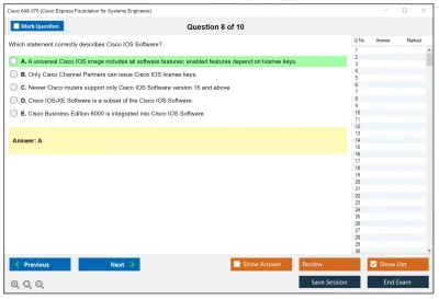 Cisco 648-375 Cisco Express Foundation for Systems Engineers Practice test exam simulator test engine exam Prep practice test questions answers Image 8