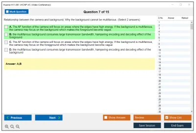 Huawei H11-861 HCNP-VC (Video Conference) Practice test exam simulator test engine exam Prep practice test questions answers Image 7