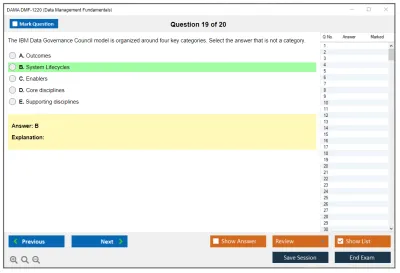 DAMA DMF-1220 Data Management Fundamentals Practice test exam simulator test engine exam Prep practice test questions answers Image 19