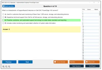 EMC DES-4122 Specialist - Implementation Engineer PowerEdge Version 2.0 Practice test exam simulator test engine exam Prep practice test questions answers Image 4