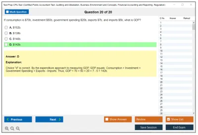 Test Prep CPA-Test Certified Public Accountant Test: Auditing and Attestation, Business Environment and Concepts, Financial Accounting and Reporting, Regulation Practice test exam simulator test engine exam Prep practice test questions answers Image 20
