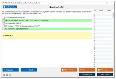 HP HPE6-A78 Aruba Certified Network Security Associate Exam Practice test exam simulator test engine exam Prep practice test questions answers Image 3