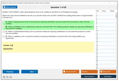 Salesforce Sales-Cloud-Consultant Salesforce Certified Sales Cloud Consultant Practice test exam simulator test engine exam Prep practice test questions answers Image 1