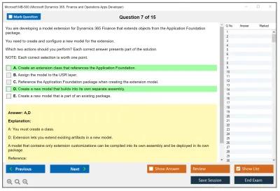 Microsoft MB-500 Microsoft Dynamics 365: Finance and Operations Apps Developer Practice test exam simulator test engine exam Prep practice test questions answers Image 7