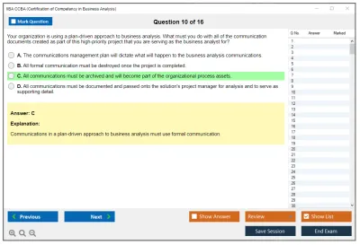 IIBA CCBA Certification of Capability in Business Analysis (CCBA) Practice test exam simulator test engine exam Prep practice test questions answers Image 10