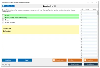 Arista ACE-A1.2 Arista Certified Engineering Associate Exam Practice test exam simulator test engine exam Prep practice test questions answers Image 3