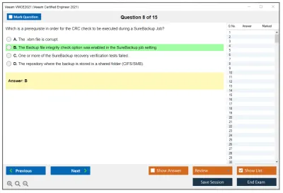 Veeam VMCE2021 Veeam Certified Engineer 2021 Practice test exam simulator test engine exam Prep practice test questions answers Image 8