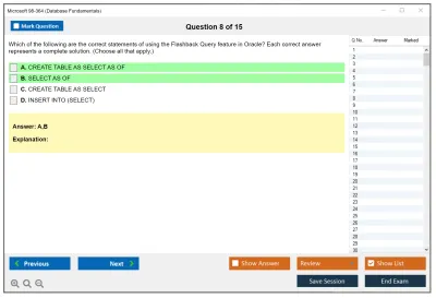 Microsoft 98-364 Database Fundamentals Practice test exam simulator test engine exam Prep practice test questions answers Image 8