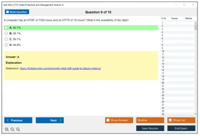 Dell DEA-3TT2 Associate - Data Protection and Management Version 2 Exam Practice test exam simulator test engine exam Prep practice test questions answers Image 9