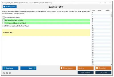 SAP C_SACP_2302 SAP Certified Associate - SAP Analytics Cloud: Planning Practice test exam simulator test engine exam Prep practice test questions answers Image 4