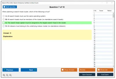 Splunk SPLK-2002 Splunk Enterprise Certified Architect Practice test exam simulator test engine exam Prep practice test questions answers Image 7