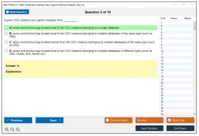 IBM P2090-011 IBM InfoSphere Change Data Capture Technical Mastery Test v2 Practice test exam simulator test engine exam Prep practice test questions answers Image 3