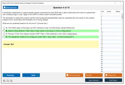 Adobe AD0-E100 Adobe Experience Manager 6 Assets Developer Practice test exam simulator test engine exam Prep practice test questions answers Image 4