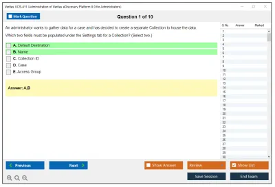 Veritas VCS-411 Administration of Veritas eDiscovery Platform 8.0 for Administrators Practice test exam simulator test engine exam Prep practice test questions answers Image 1