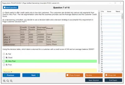 Pegasystems PEGAPCDC85V1 Pega Certified Decisioning Consultant (PCDC) version 8.5 Practice test exam simulator test engine exam Prep practice test questions answers Image 7
