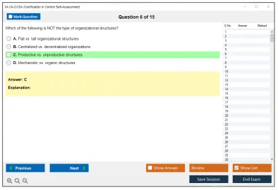 IIA IIA-CCSA Certification in Control Self-Assessment® (CCSA®) Practice test exam simulator test engine exam Prep practice test questions answers Image 6