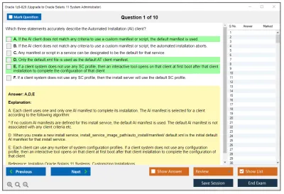 Oracle 1z0-820 Upgrade to Oracle Solaris 11 System Administrator Practice test exam simulator test engine exam Prep practice test questions answers Image 1