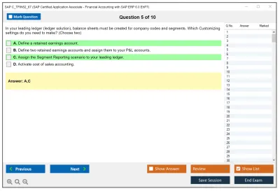 SAP C_TFIN52_67 SAP Certified Associate - Financial Accounting with SAP ERP 6.0 EhP7 Practice test exam simulator test engine exam Prep practice test questions answers Image 5