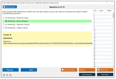 Avaya 72400X Avaya Equinox Solution with Avaya Aura Collaboration Applications Support Exam Practice test exam simulator test engine exam Prep practice test questions answers Image 6