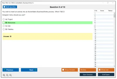 Tibco TB0-123 TIBCO ActiveMatrix BusinessWorks 5 Practice test exam simulator test engine exam Prep practice test questions answers Image 9