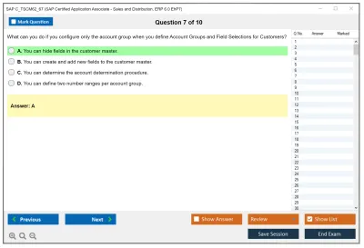 SAP C_TSCM62_67 SAP Certified Associate - Sales and Distribution, ERP 6.0 EhP7 Practice test exam simulator test engine exam Prep practice test questions answers Image 7
