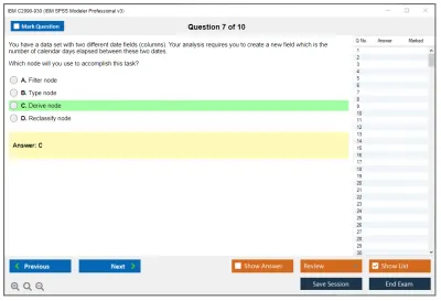 IBM C2090-930 IBM SPSS Modeler Professional v3 Practice test exam simulator test engine exam Prep practice test questions answers Image 7