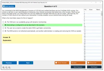 Fortinet NSE6_WCS-6.4 Fortinet NSE 6Securing AWS with Fortinet Cloud Security 6.4 Practice test exam simulator test engine exam Prep practice test questions answers Image 4