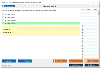 SAP C_SAC_2221 SAP Certified Application Associate - SAP Analytics Cloud Practice test exam simulator test engine exam Prep practice test questions answers Image 9