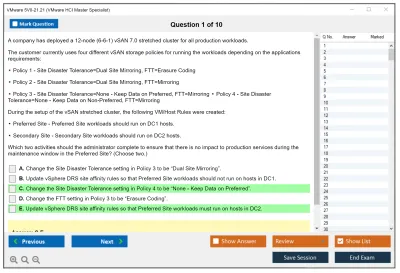 VMware 5V0-21.21 VMware HCI Master Specialist Practice test exam simulator test engine exam Prep practice test questions answers Image 1