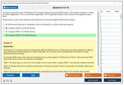 Oracle 1z0-997-22 Oracle Cloud Infrastructure 2022 Architect Professional Practice test exam simulator test engine exam Prep practice test questions answers Image 8