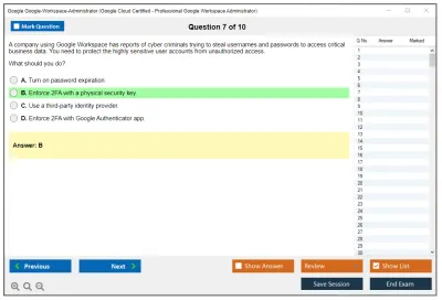 Google Google-Workspace-Administrator Google Cloud Certified - Professional Google Workspace Administrator Practice test exam simulator test engine exam Prep practice test questions answers Image 7