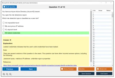 Microsoft SC-300 Microsoft Identity and Access Administrator Practice test exam simulator test engine exam Prep practice test questions answers Image 11