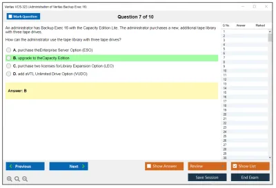 Veritas VCS-323 Administration of Veritas Backup Exec 16 Practice test exam simulator test engine exam Prep practice test questions answers Image 7