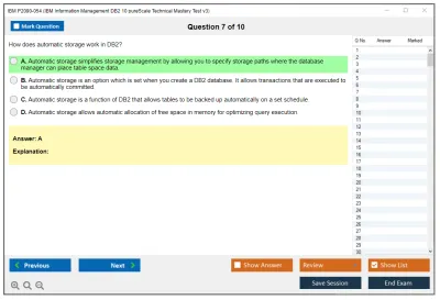 IBM P2090-054 IBM Information Management DB2 10 pureScale Technical Mastery Test v3 Practice test exam simulator test engine exam Prep practice test questions answers Image 7