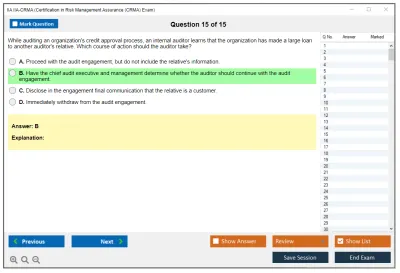 IIA IIA-CRMA Certification in Risk Management Assurance (CRMA) Exam Practice test exam simulator test engine exam Prep practice test questions answers Image 15