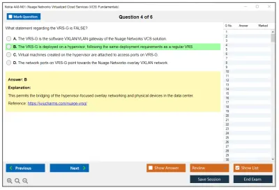 Nokia 4A0-N01 Nuage Networks Virtualized Cloud Services (VCS) Fundamentals Practice test exam simulator test engine exam Prep practice test questions answers Image 4