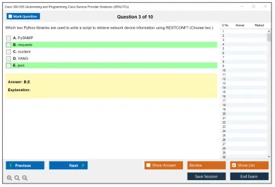 Cisco 300-535 Automating and Programming Cisco Service Provider Solutions (300-535 SPAUTO) Practice test exam simulator test engine exam Prep practice test questions answers Image 3