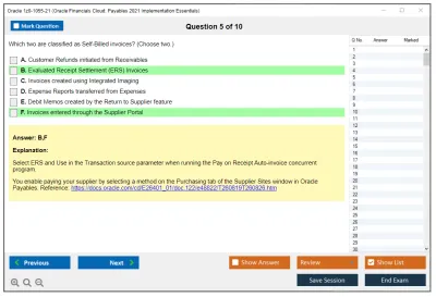 Oracle 1z0-1055-21 Oracle Financials Cloud: Payables 2021 Implementation Essentials Practice test exam simulator test engine exam Prep practice test questions answers Image 5