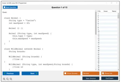 Oracle 1z0-808 Java SE 8 Programmer I Practice test exam simulator test engine exam Prep practice test questions answers Image 1