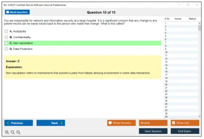 ISC2 CSSLP Certified Secure Software Lifecycle Professional Practice test exam simulator test engine exam Prep practice test questions answers Image 10