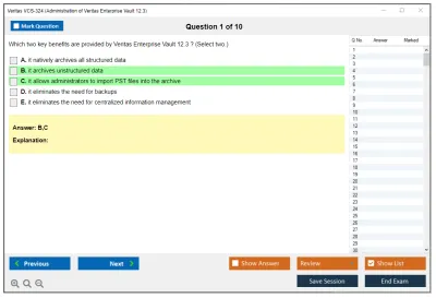 Veritas VCS-324 Administration of Veritas Enterprise Vault 12.3 Practice test exam simulator test engine exam Prep practice test questions answers Image 1