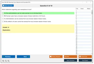 Cisco 500-285 Securing Cisco Networks with Sourcefire IPS Practice test exam simulator test engine exam Prep practice test questions answers Image 9