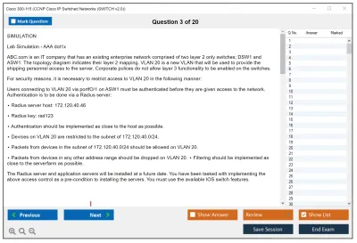 Cisco 300-115 CCNP Cisco IP Switched Networks (SWITCH v2.0) Practice test exam simulator test engine exam Prep practice test questions answers Image 3