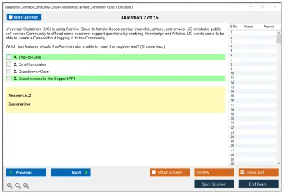 Salesforce Certified-Community-Cloud-Consultant Salesforce Certified Community Cloud Consultant Practice test exam simulator test engine exam Prep practice test questions answers Image 2