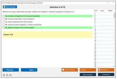 Cisco 700-846 Cisco IoT Advantage for Account Managers (IOTAAM) Practice test exam simulator test engine exam Prep practice test questions answers Image 4