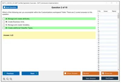 SAP C_C4H430_94 SAP Certified Application Associate - SAP Commissions Implementation Practice test exam simulator test engine exam Prep practice test questions answers Image 2
